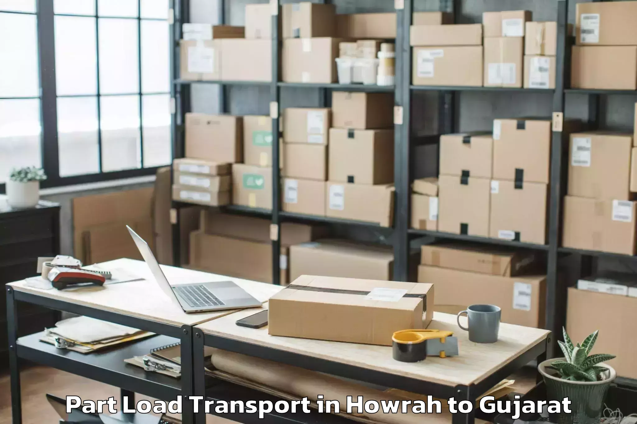 Leading Howrah to Halvad Part Load Transport Provider